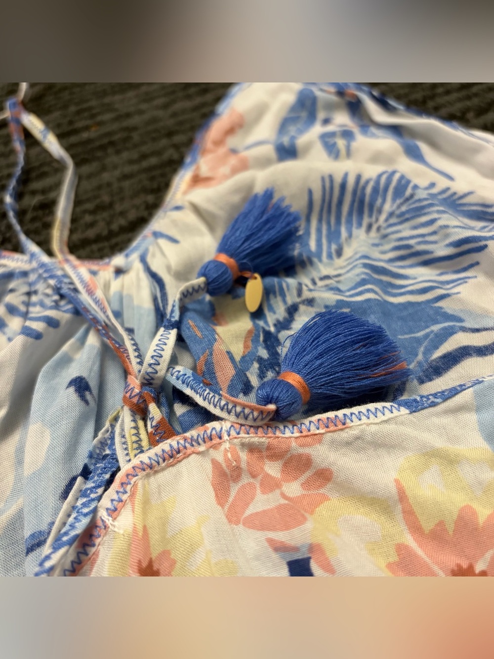 Poupette St. Barth Felicia Jungle Bird Print Sleeveless Halter V Neck Maxi Dress - Picture 3 of 4